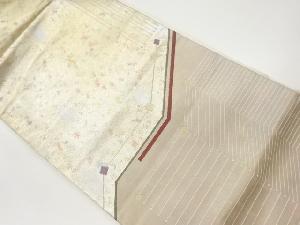 リサイクル　横段に抽象模様織出し名古屋帯